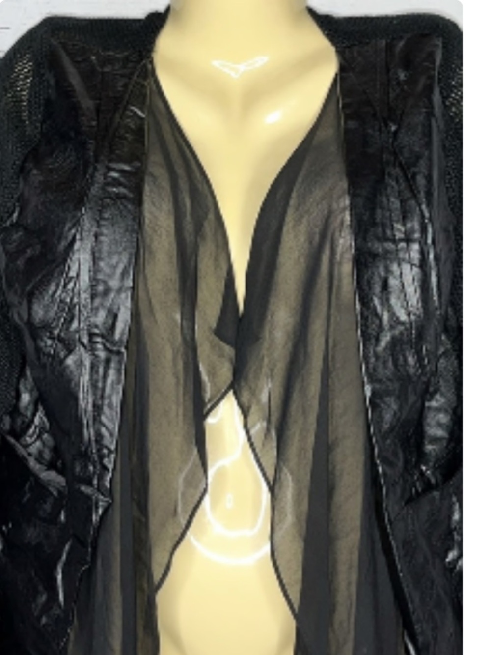 Gracia Black Sheer-Layer Knit Sweater